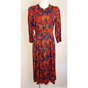 Vintage Tareti by Howard Levi Floral Midi Dress